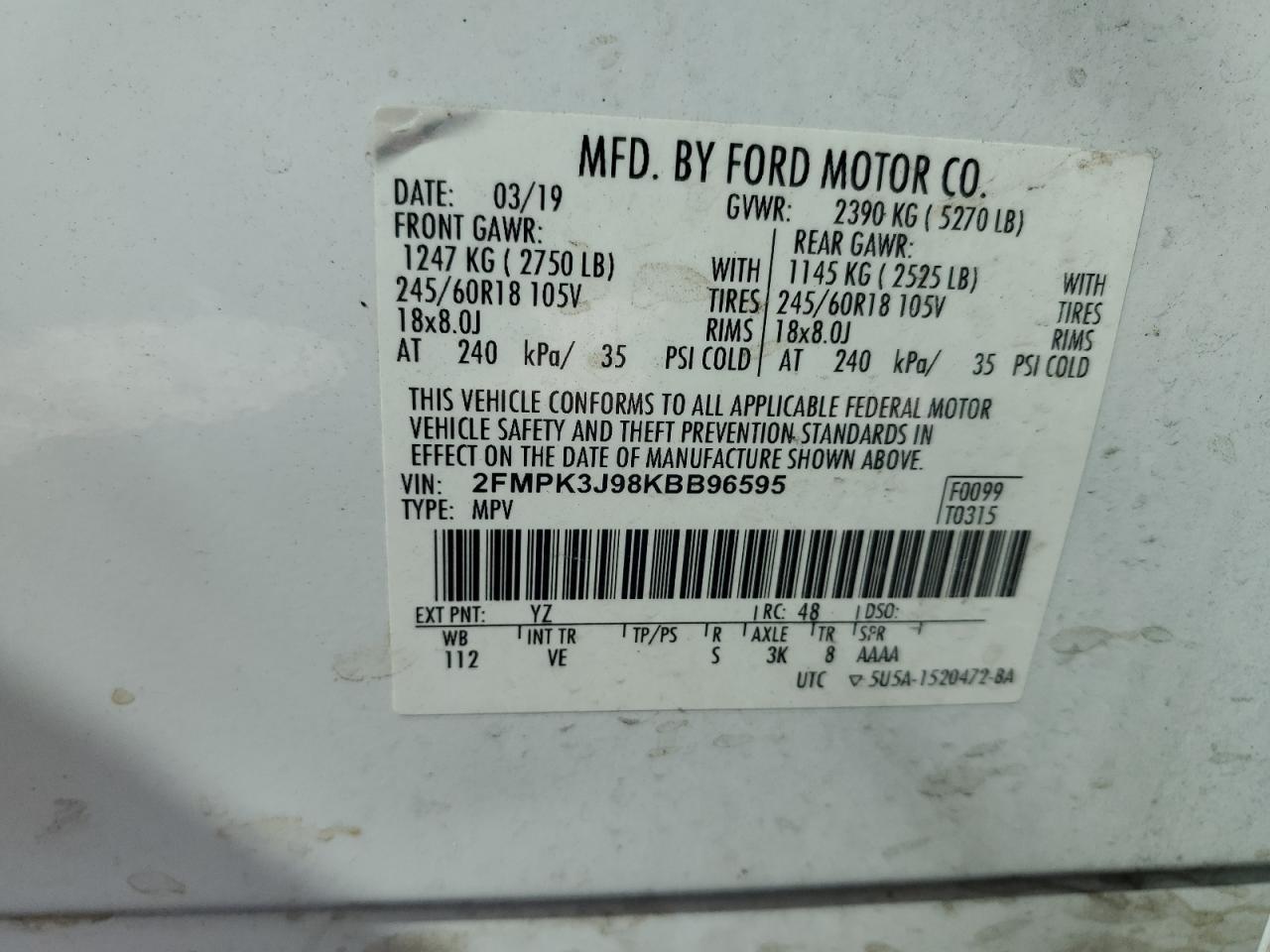 2019 FORD EDGE