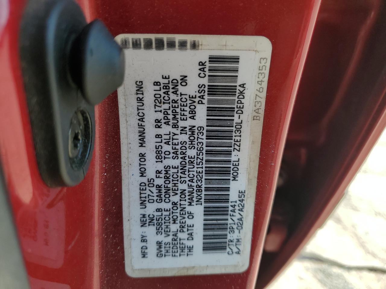 2005 TOYOTA COROLLA