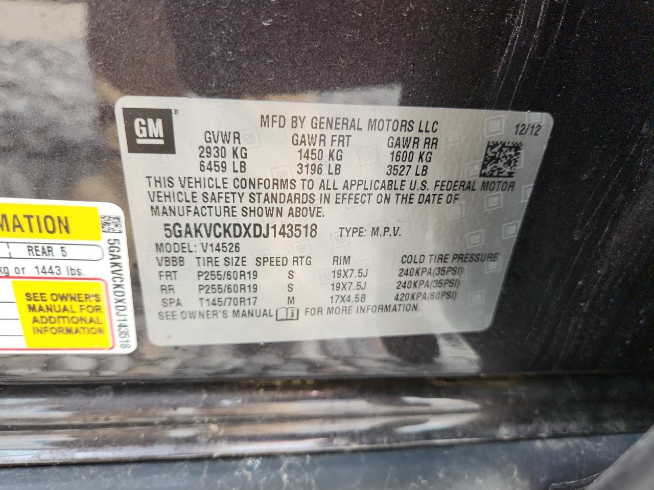 2013 BUICK ENCLAVE