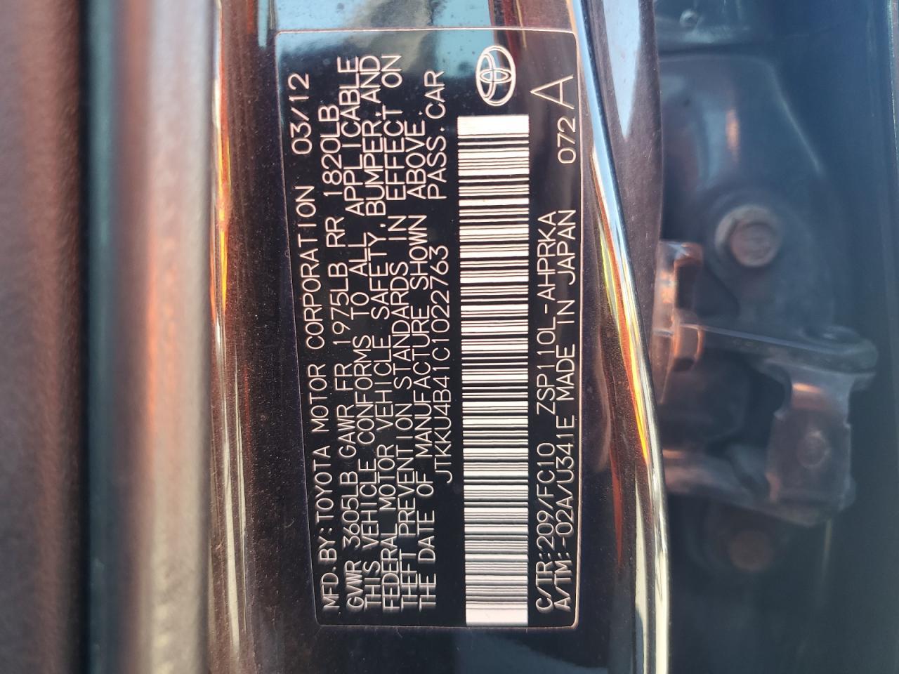 2012 TOYOTA SCION