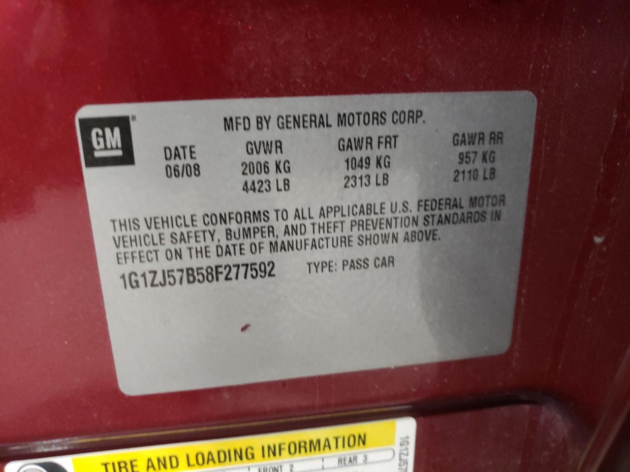 2008 CHEVROLET MALIBU