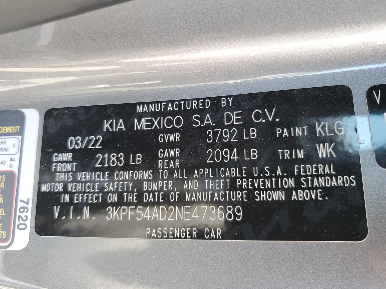 2022 KIA FORTE