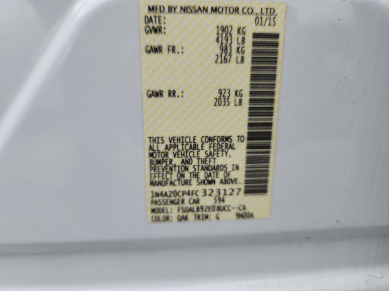 2015 NISSAN LEAF