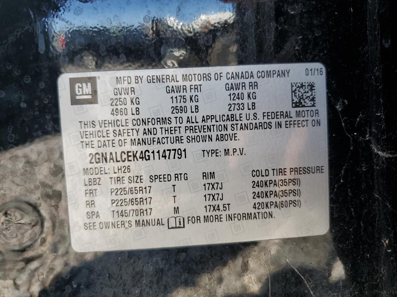 2016 CHEVROLET EQUINOX