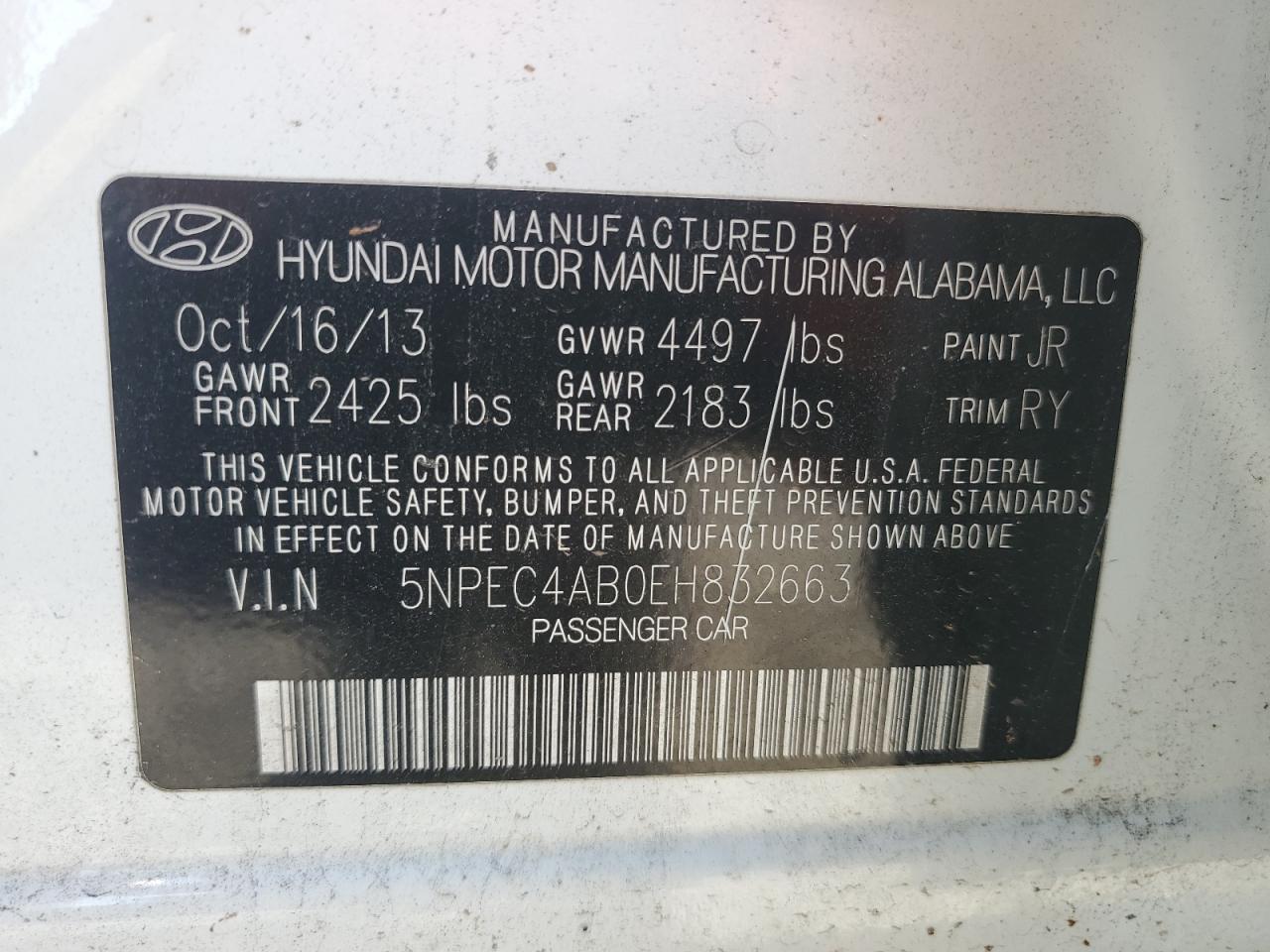 2014 HYUNDAI SONATA