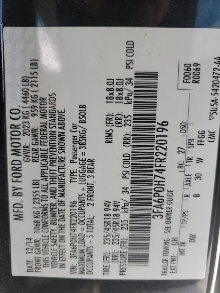 2015 FORD FUSION