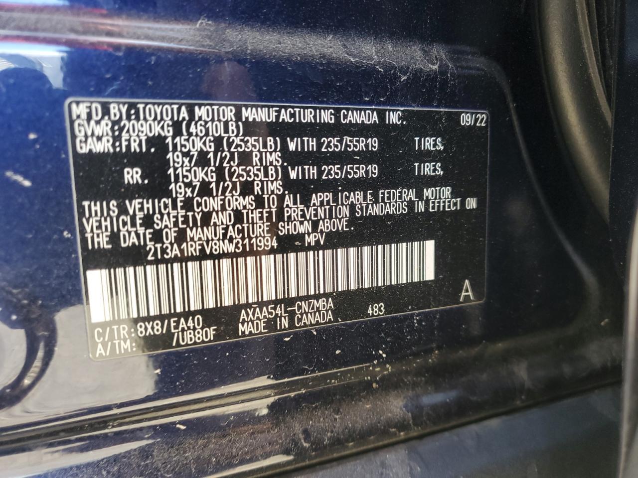 2022 TOYOTA RAV4