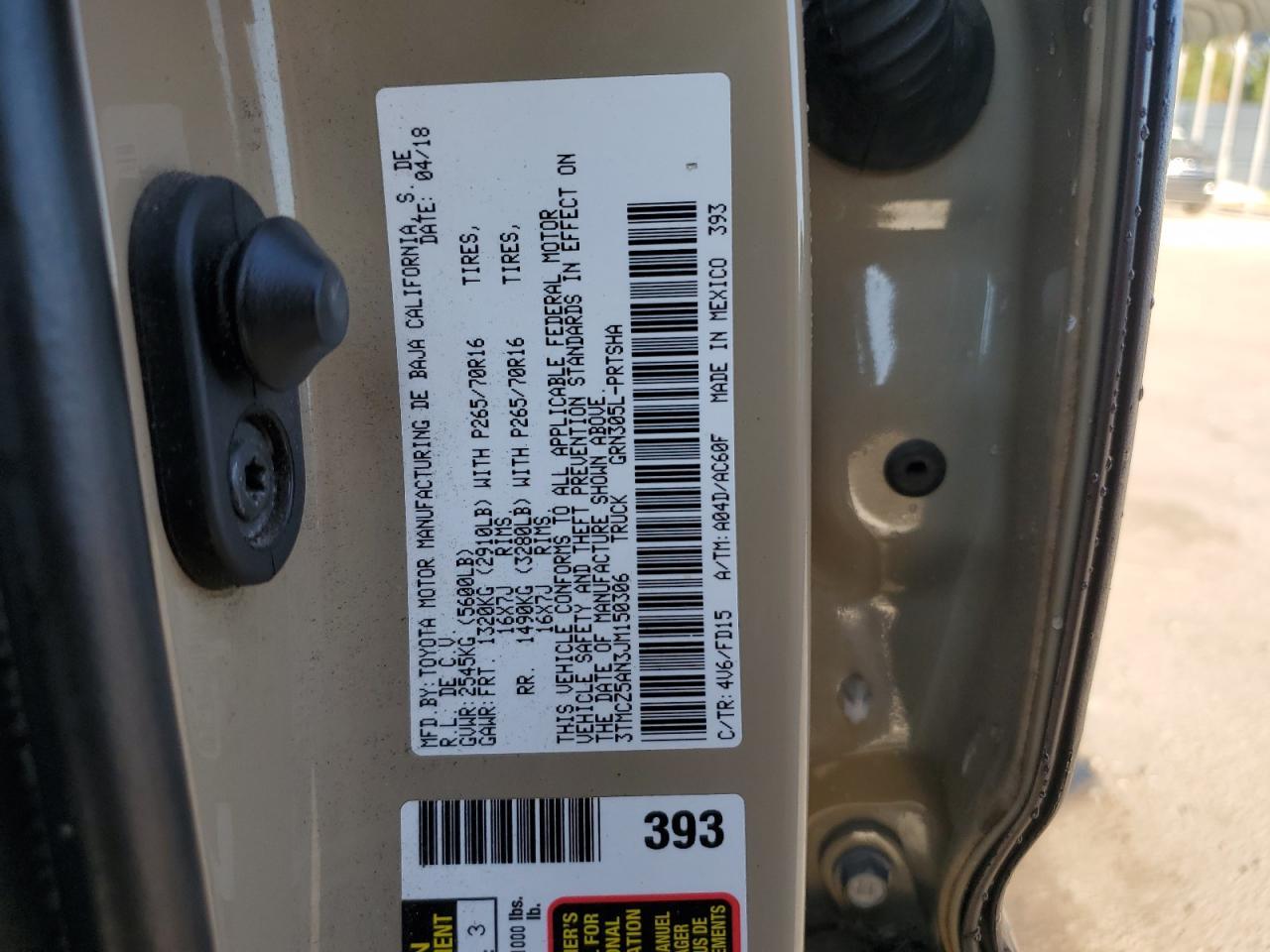 2018 TOYOTA TACOMA