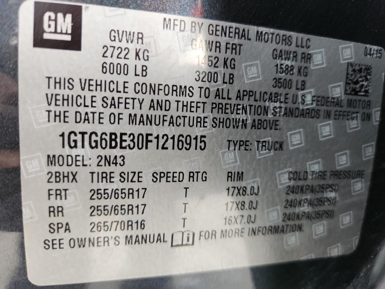 2015 GMC CANYON