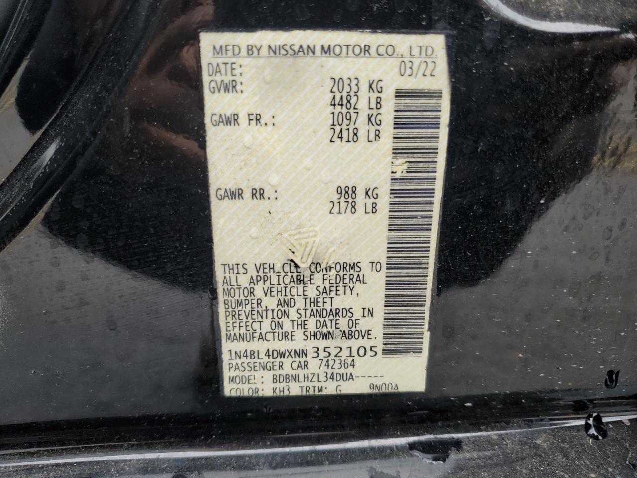 2022 NISSAN ALTIMA