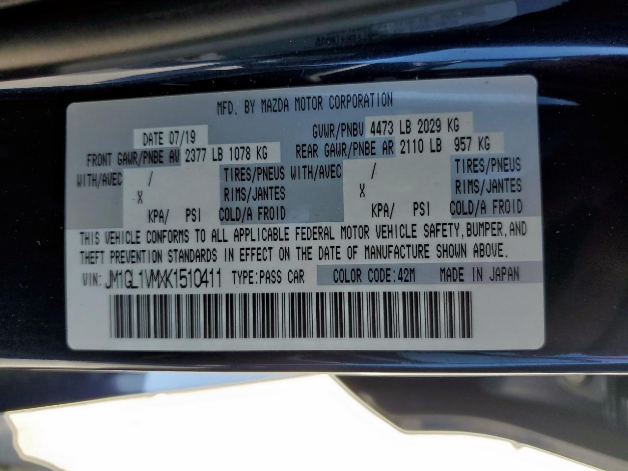 2019 MAZDA 6