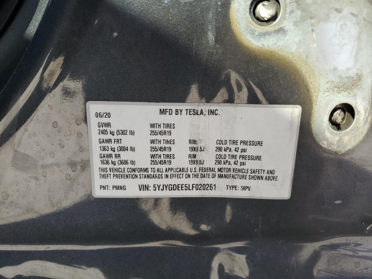 2020 TESLA MODEL Y