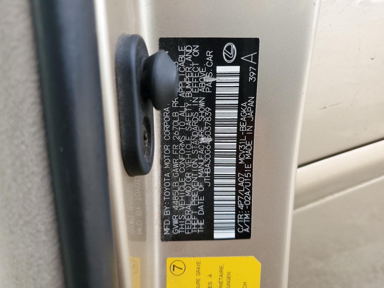 2004 LEXUS Es