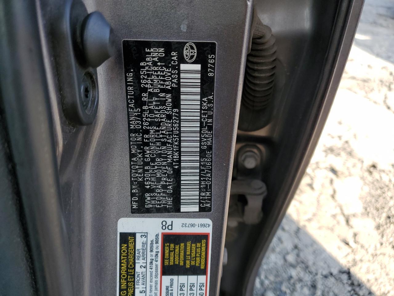 2015 TOYOTA CAMRY