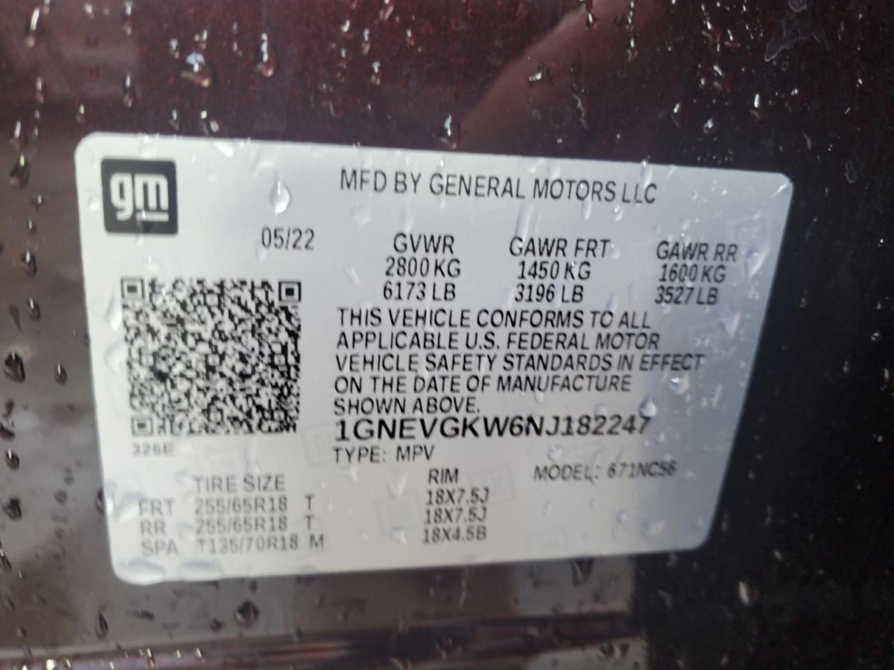 2022 CHEVROLET TRAVERSE