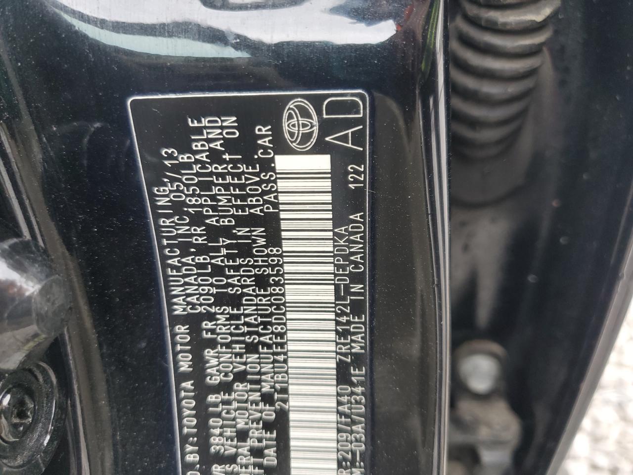 2013 TOYOTA COROLLA