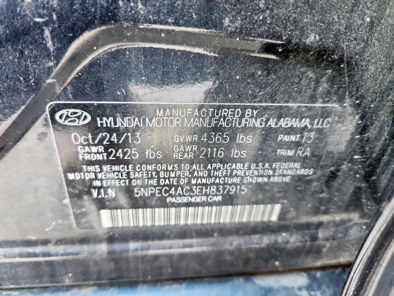 2014 HYUNDAI SONATA