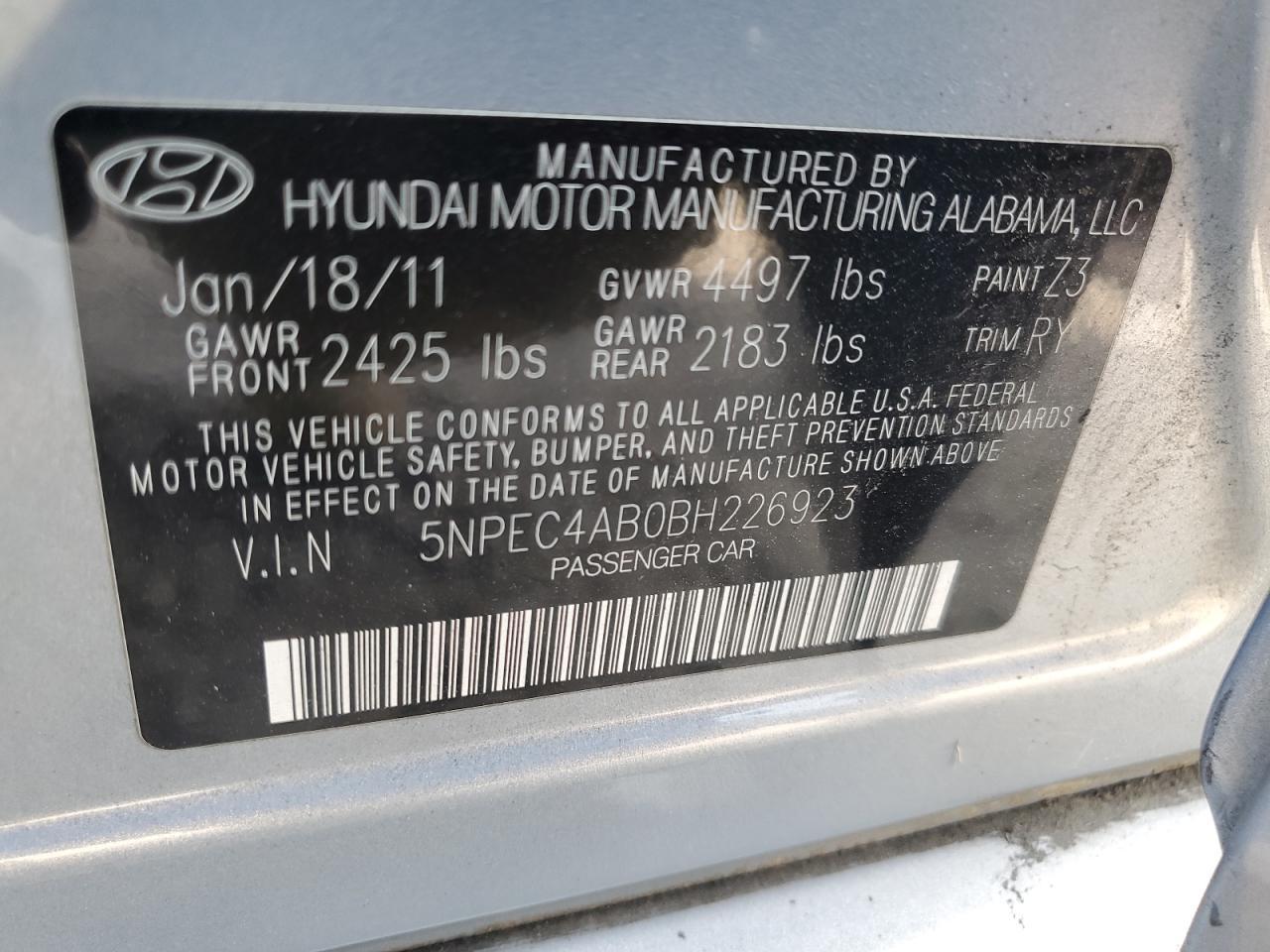 2011 HYUNDAI SONATA