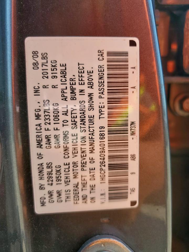 2009 HONDA ACCORD