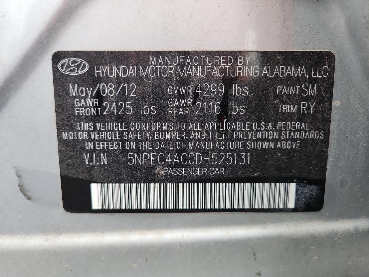 2013 HYUNDAI SONATA