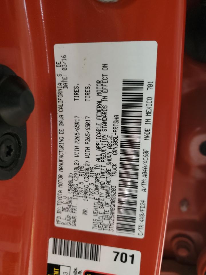 2016 TOYOTA TACOMA