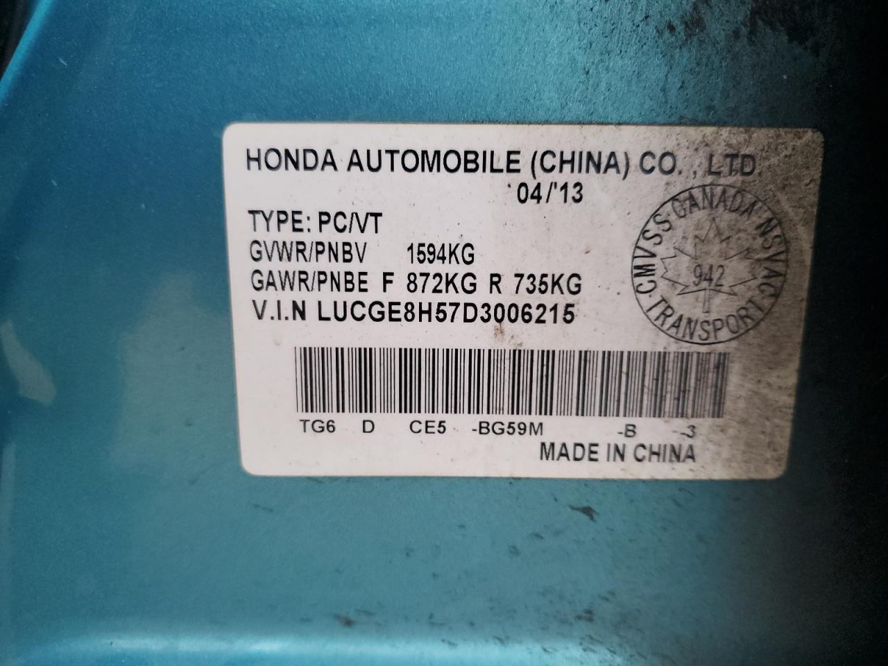 2013 HONDA FIT