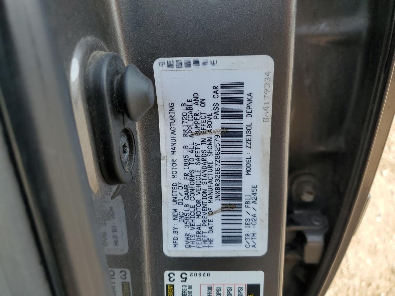 2007 TOYOTA COROLLA