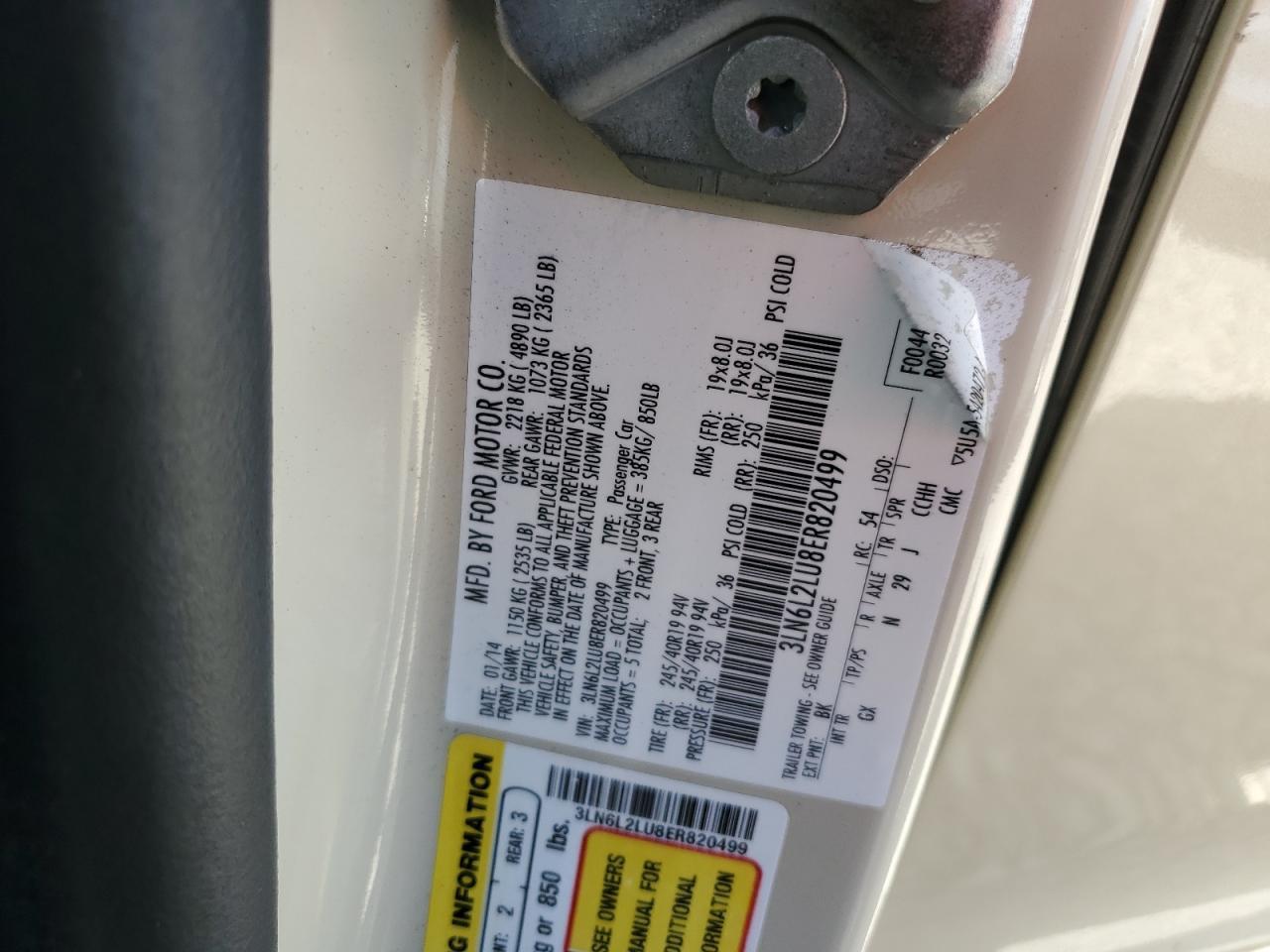 2014 LINCOLN MKZ