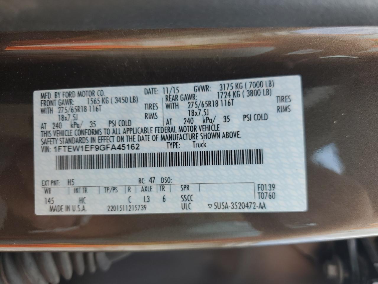 2016 FORD F-150