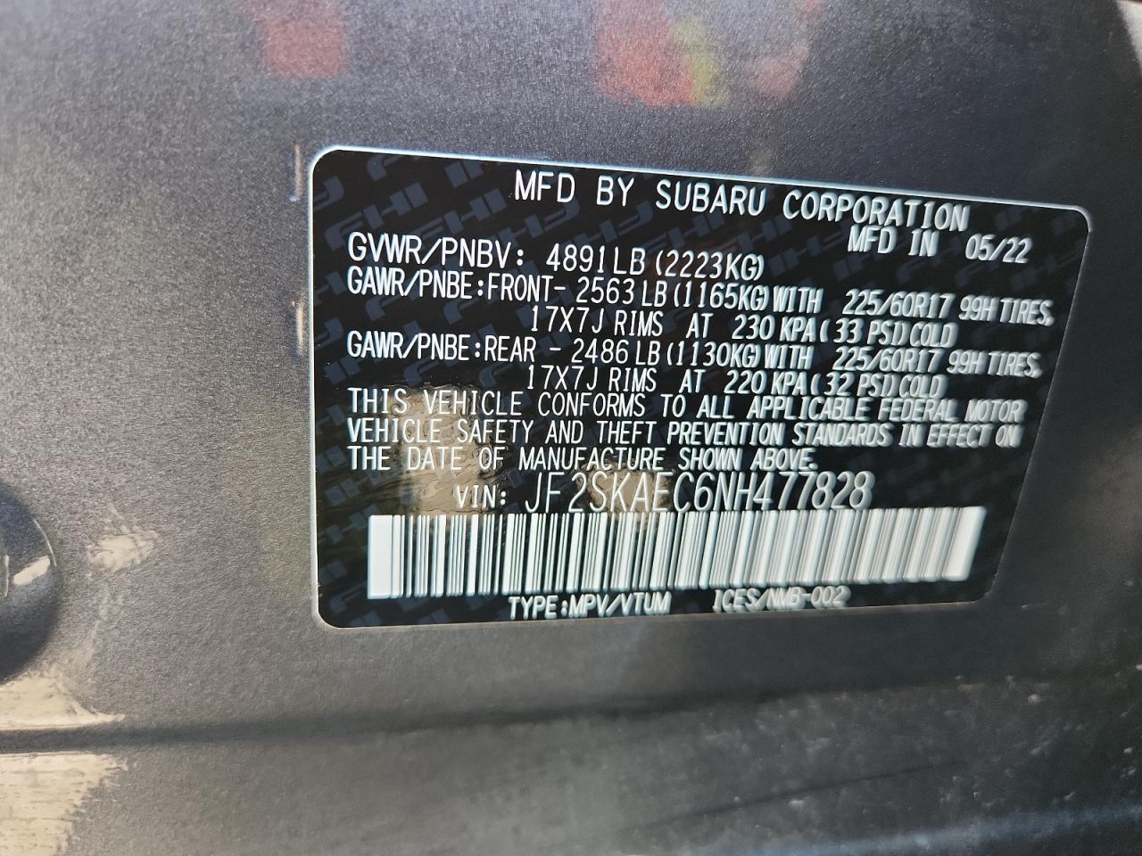2022 SUBARU FORESTER