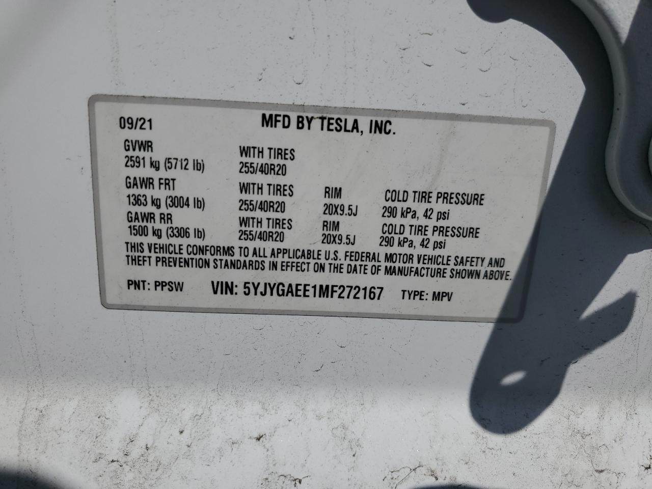 2021 TESLA MODEL Y