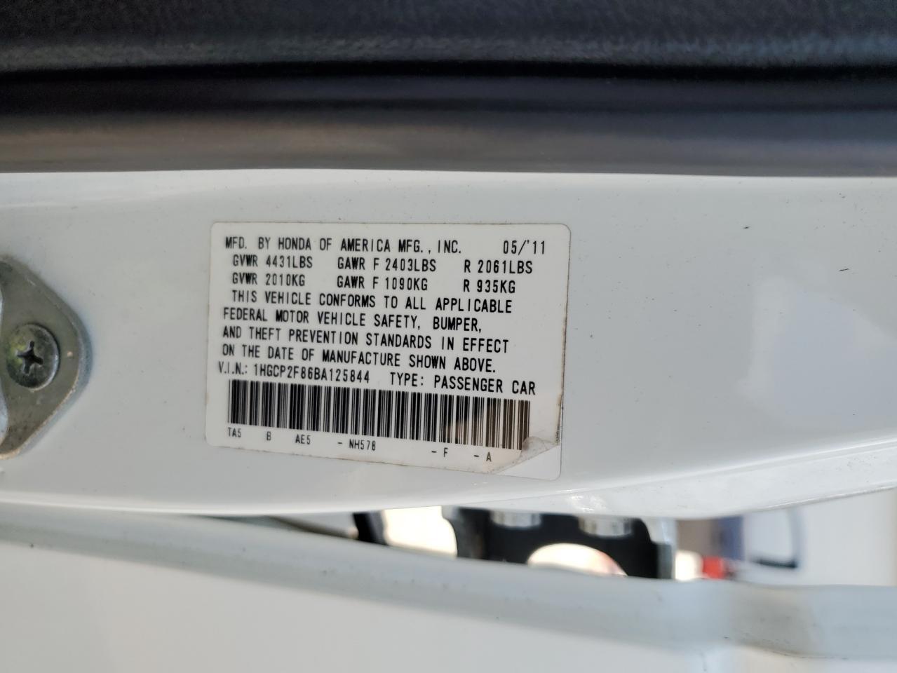 2011 HONDA ACCORD