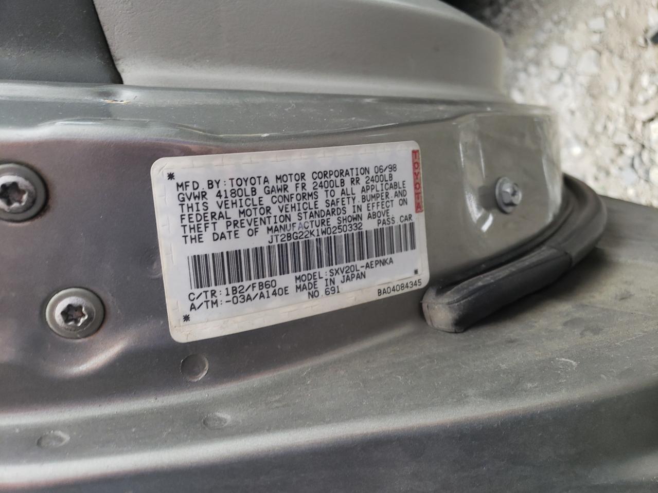 1998 TOYOTA CAMRY