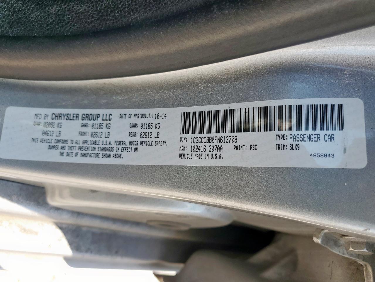 2015 CHRYSLER 200