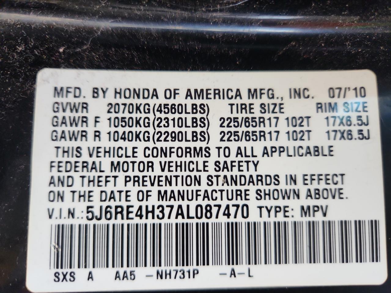 2010 HONDA CR-V