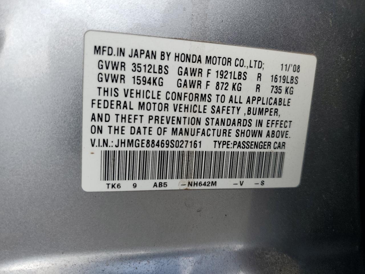 2009 HONDA FIT