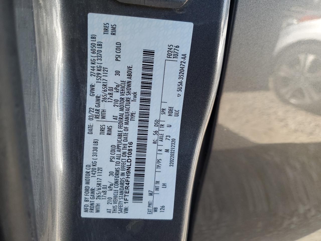 2022 FORD RANGER