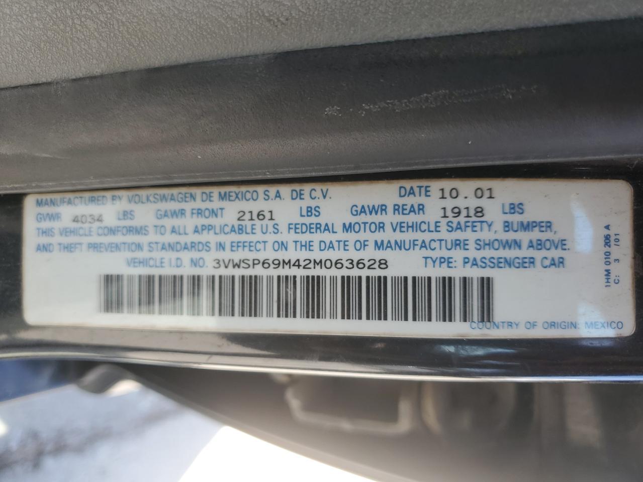 2002 VOLKSWAGEN JETTA