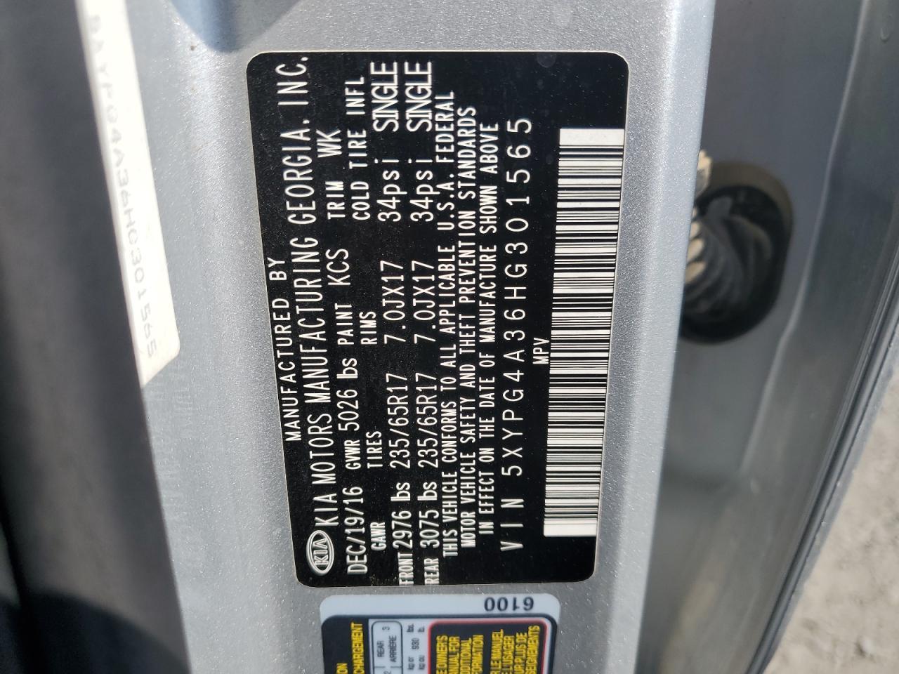2017 KIA SORENTO