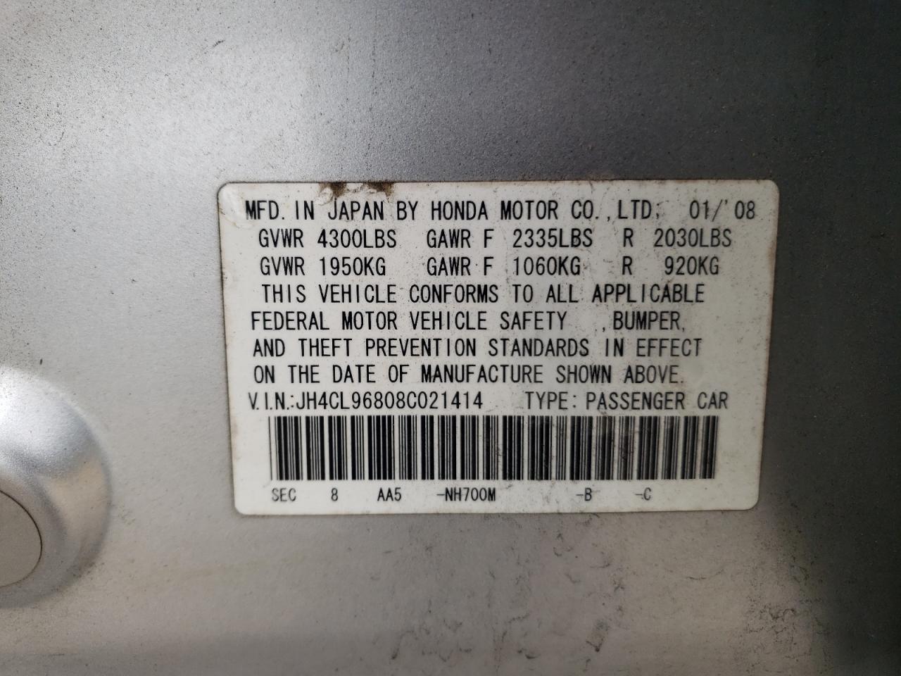 2008 ACURA TSX