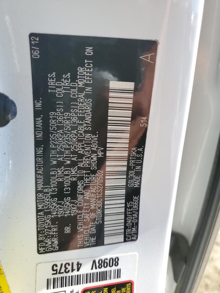 2012 TOYOTA SIENNA