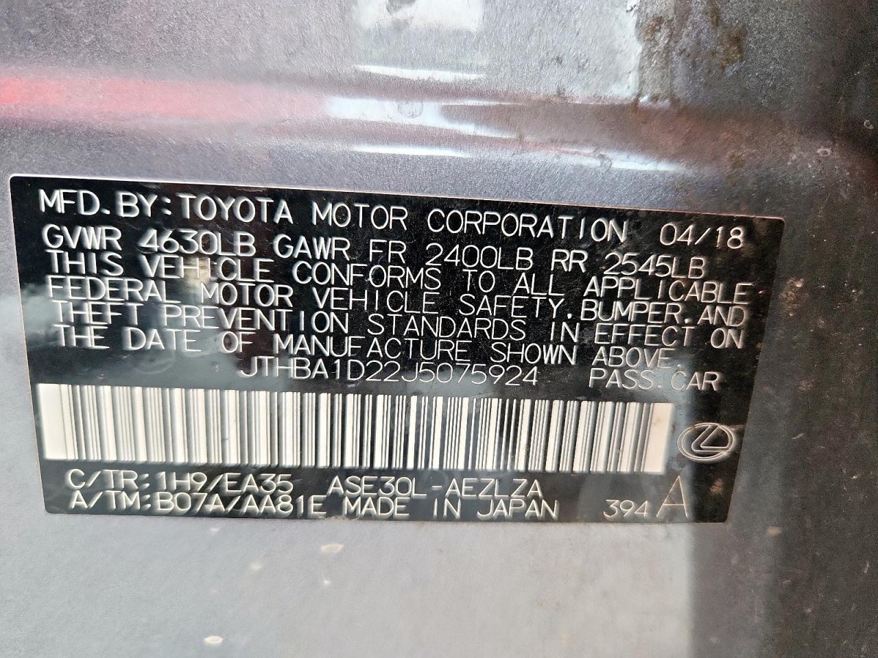 2018 LEXUS Is