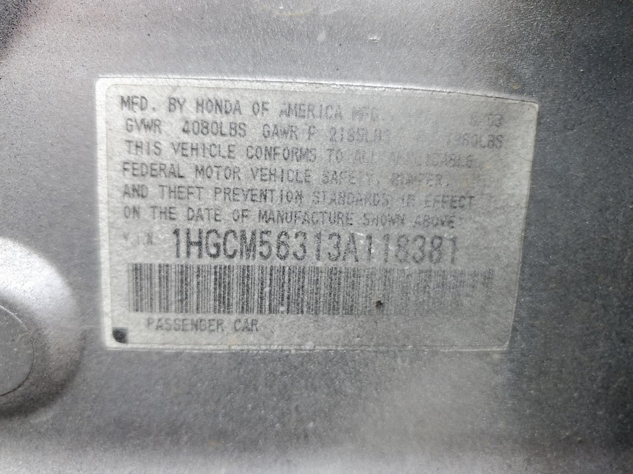 2003 HONDA ACCORD