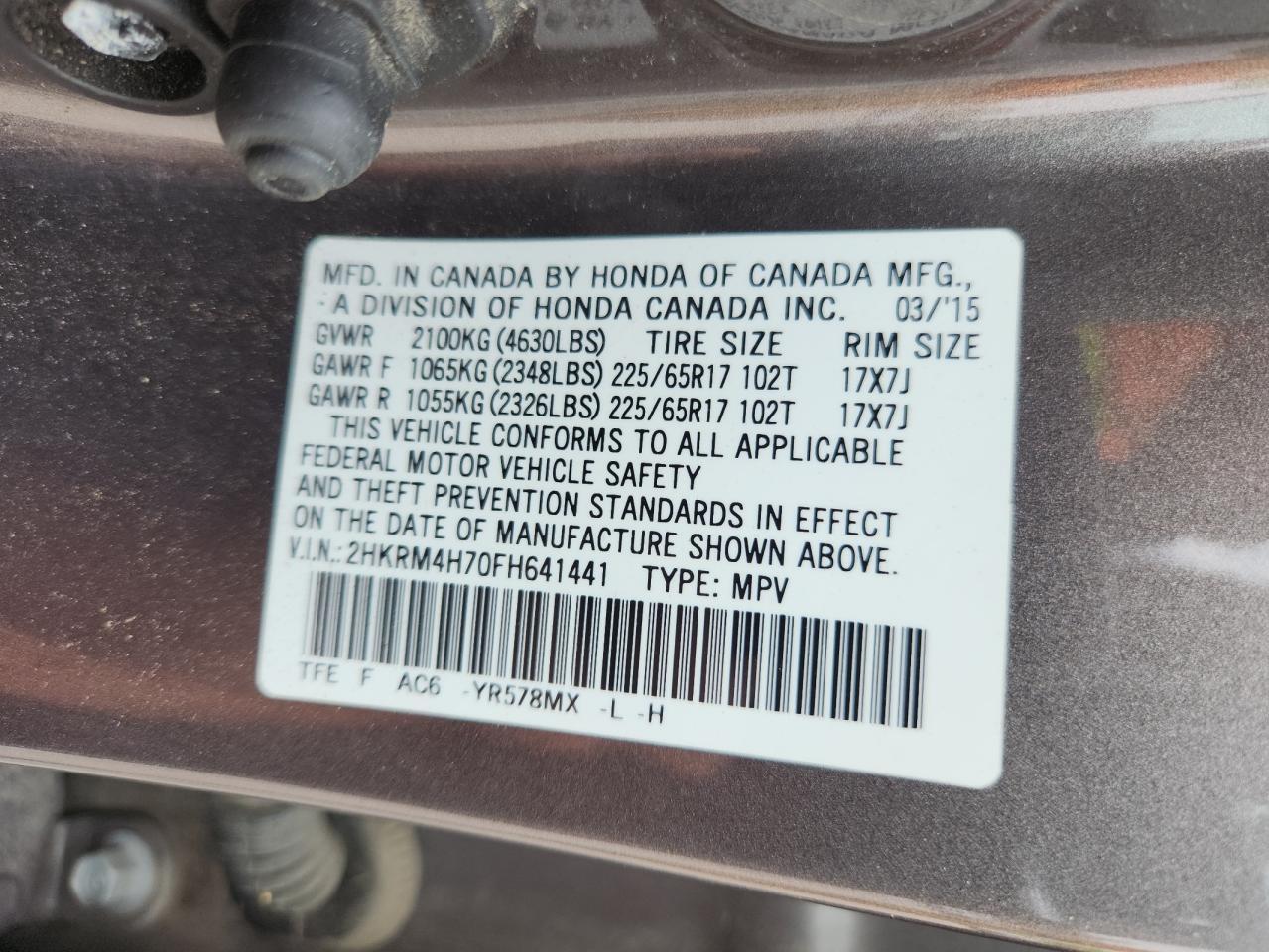 2015 HONDA CR-V