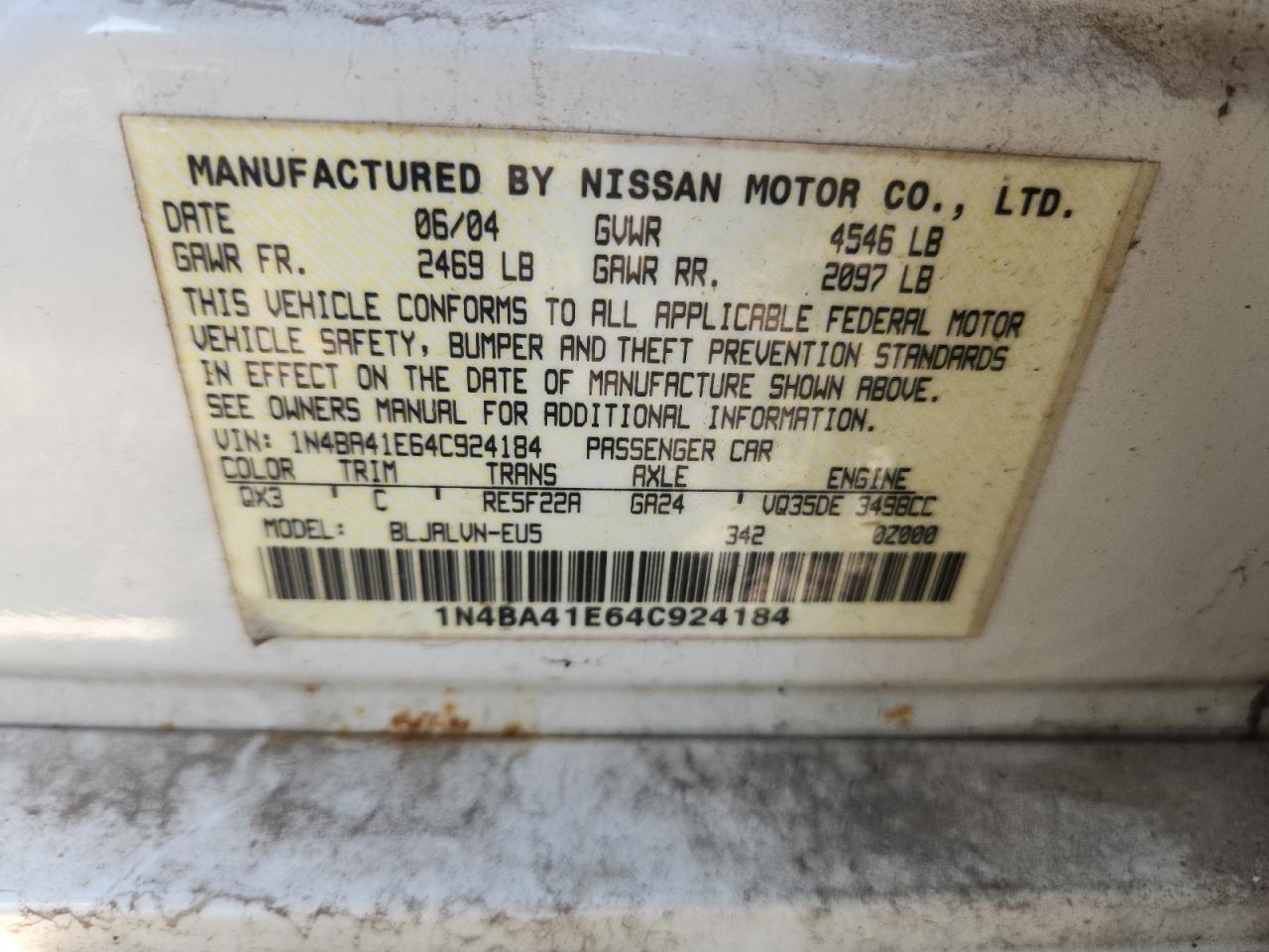 2004 NISSAN Maxima