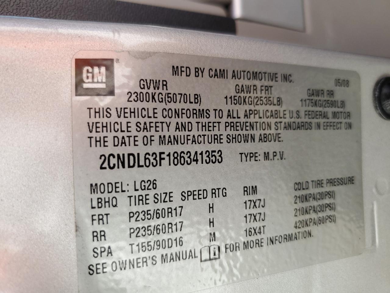 2008 CHEVROLET EQUINOX