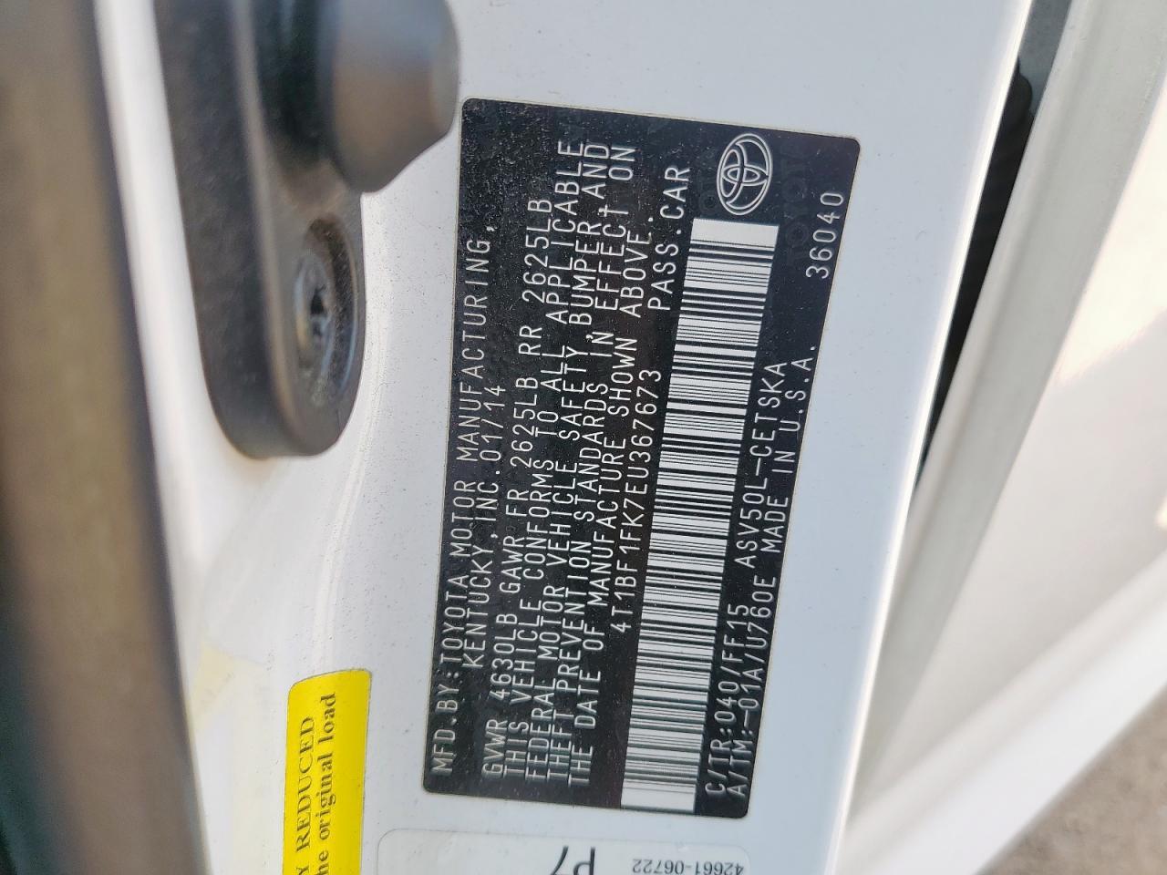 2014 TOYOTA CAMRY