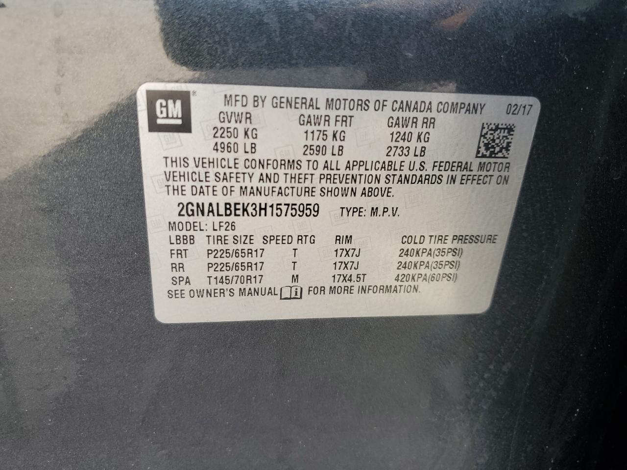 2017 CHEVROLET EQUINOX
