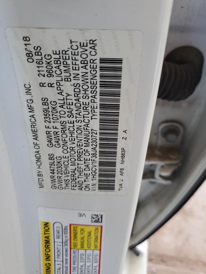 2018 HONDA ACCORD