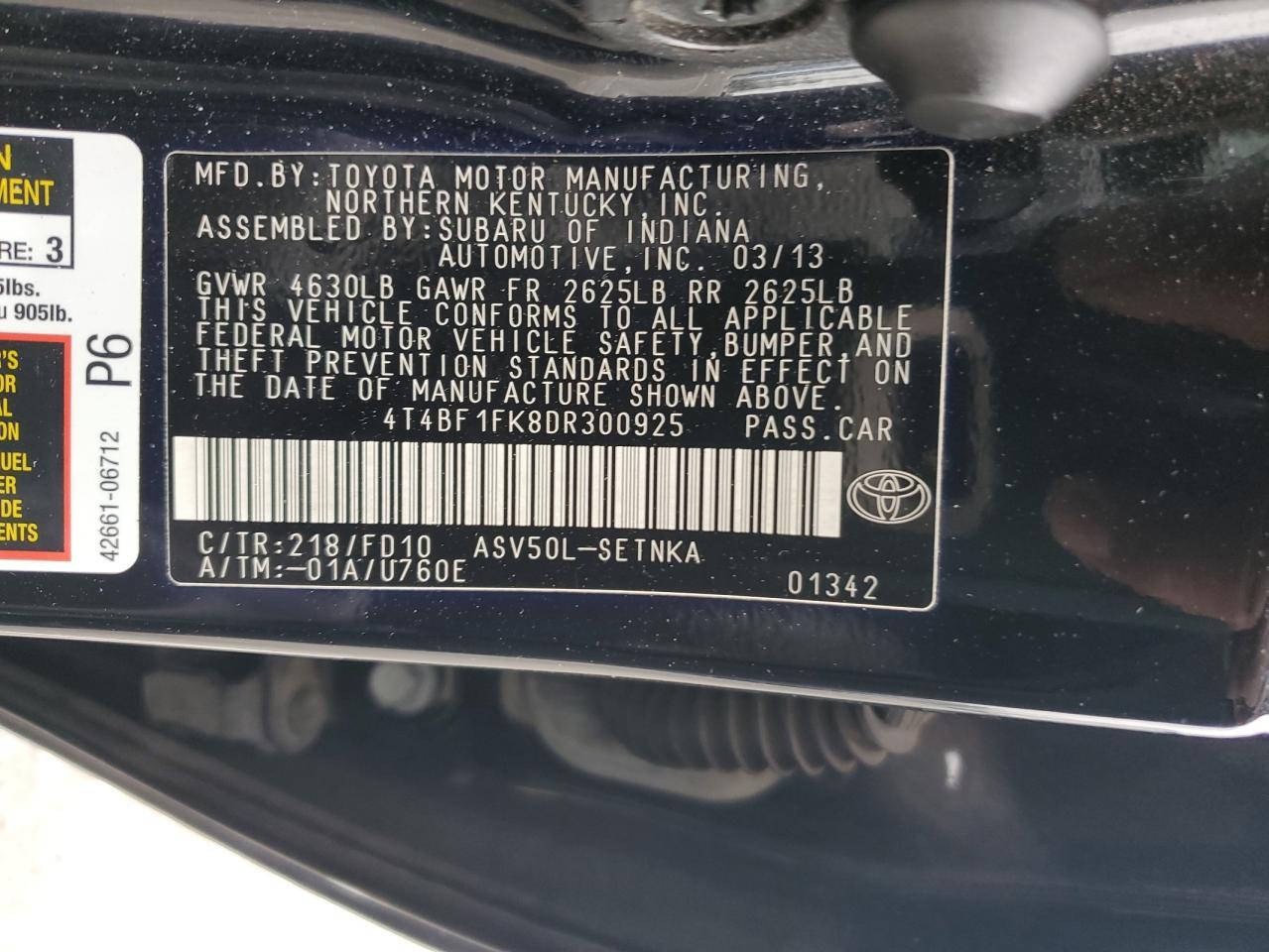 2013 TOYOTA CAMRY